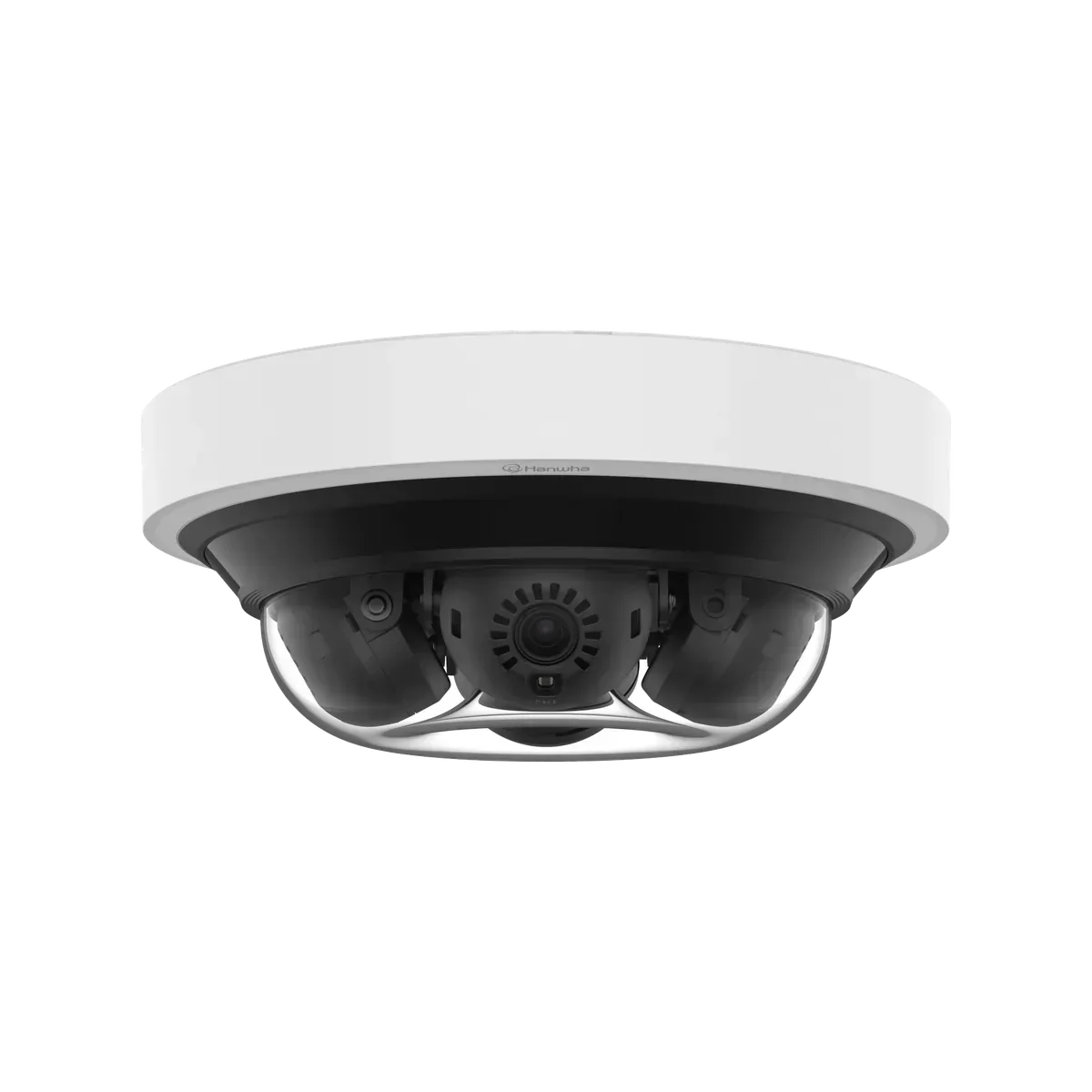 Hanwha PNM-C16013RVQ multi-sensor camera — 4-sensor 4MP variant for premium parking deck coverage